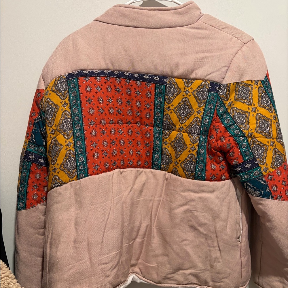 Boho Patchwork Jacket - Pink - image 4